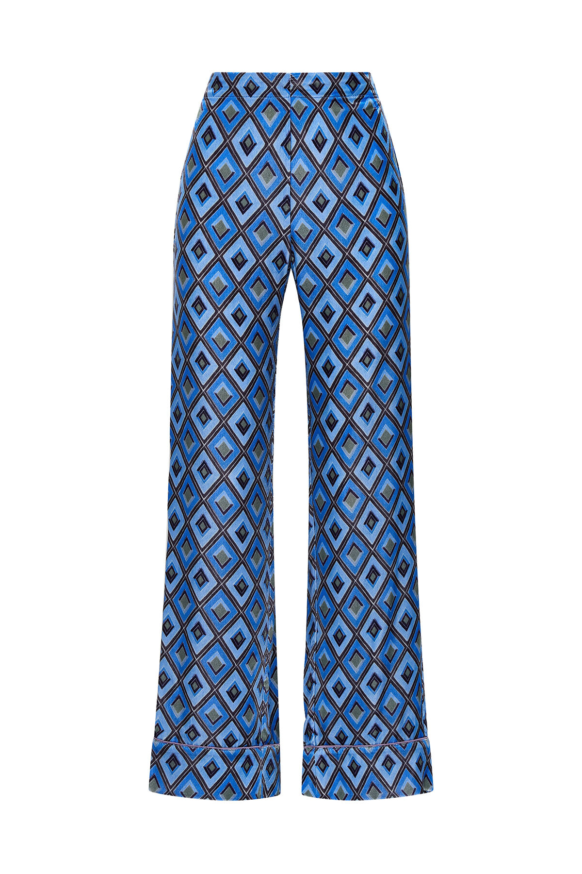Maliparmi VELVET PRINTS TROUSERS Blue JH805260092