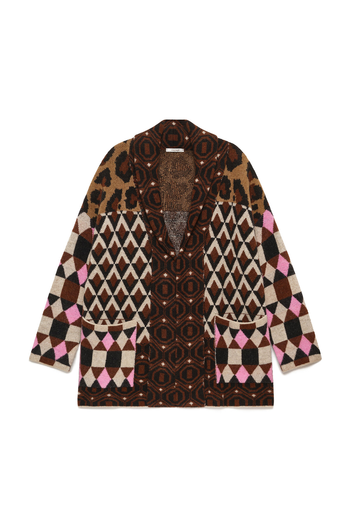 Maliparmi KNIT GRAPHIC DANCE OVERCOAT Brown JB540678220 Maliparmi KNIT GRAPHIC DANCE OVERCOAT Brown JB540678220