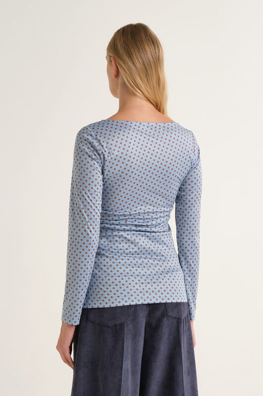 Maliparmi MICRO PRINT JERSEY T-SHIRT Light Blue JK030070654