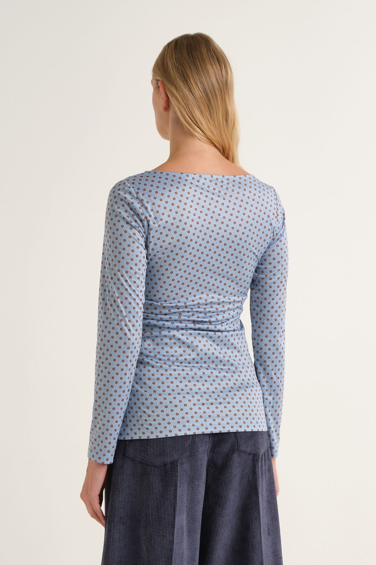 Maliparmi MICRO PRINT JERSEY T-SHIRT Light Blue JK030070654