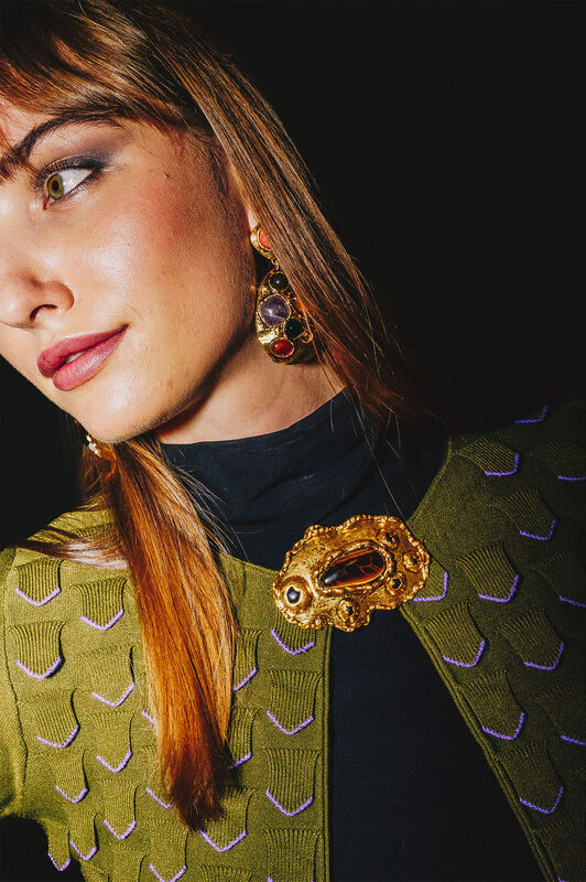 Maliparmi 3D STITCH CARDIGAN Green JN370178205