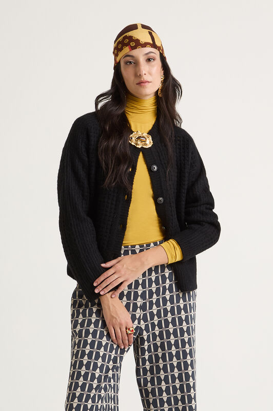 Maliparmi RECYCLE MERINO CARDIGAN Black JN369978203