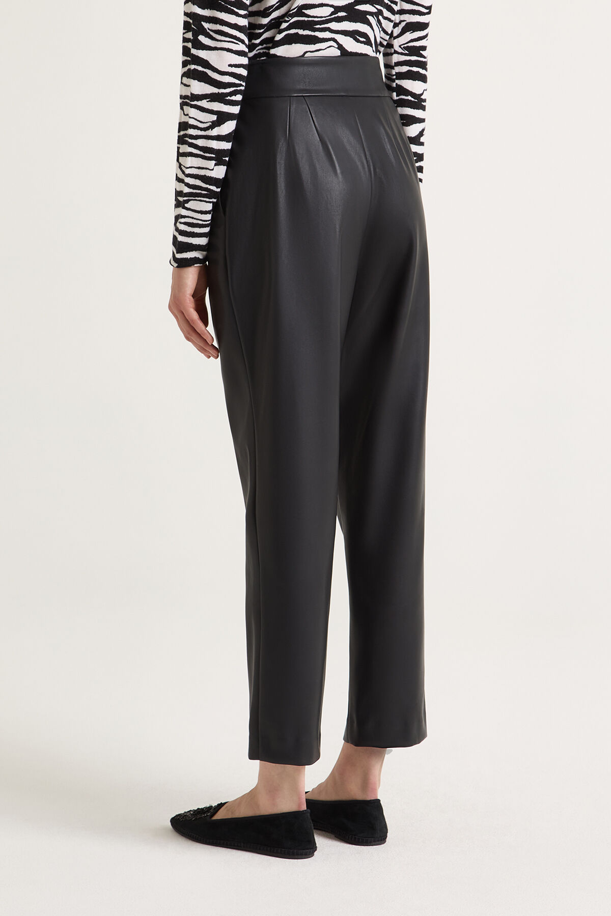 Maliparmi ECO LEATHER LOOK TROUSERS Black JH805050659