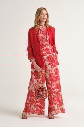 Malìparmi BOTANICAL JUNGLE TROUSERS Red JH806050663