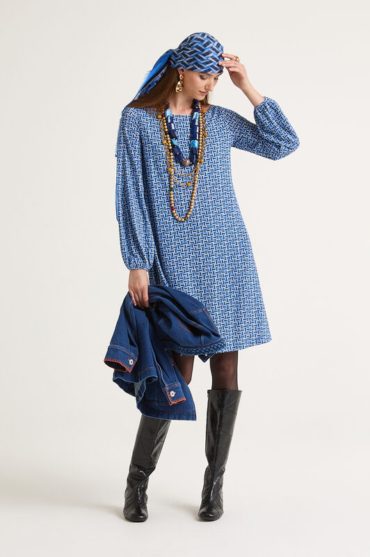 Maliparmi MALI STONES JERSEY DRESS Blue JF668970656
