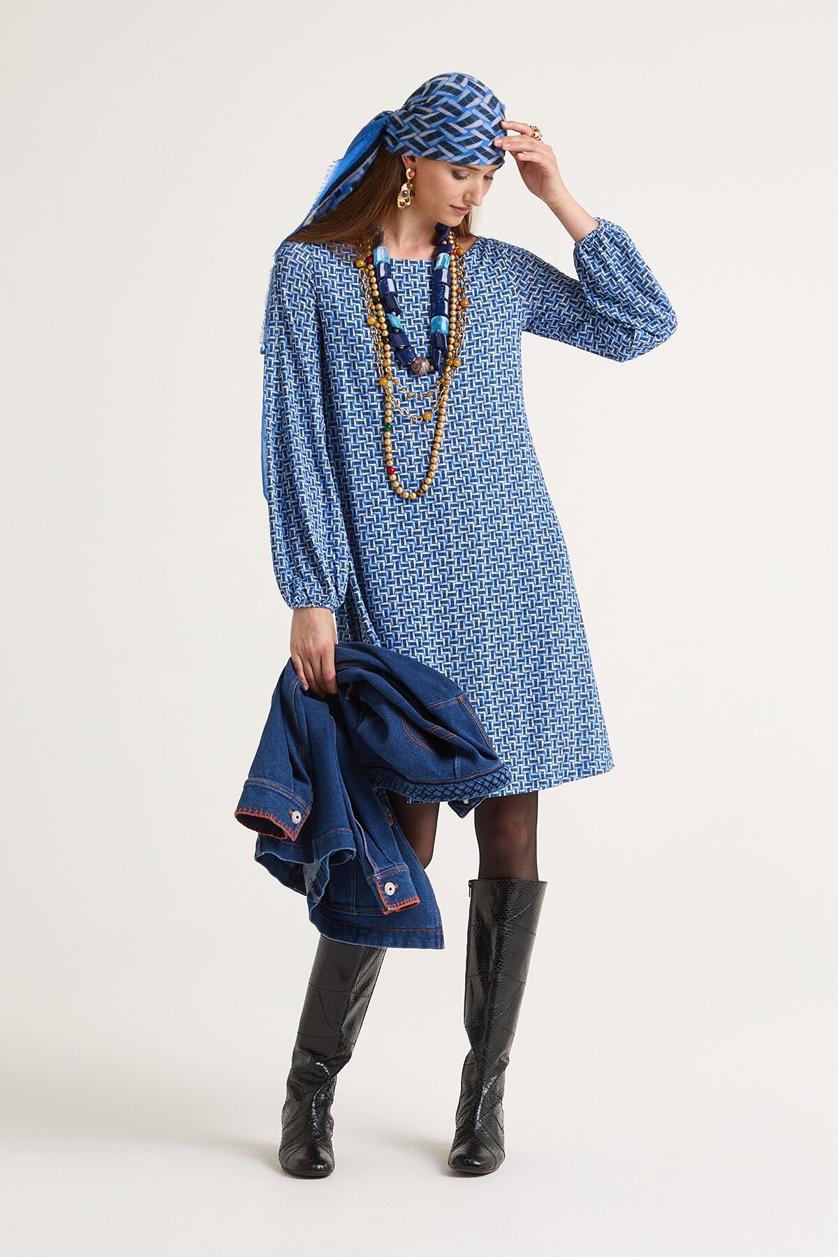 Maliparmi MALI STONES JERSEY DRESS Blue JF668970656