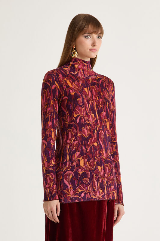 Maliparmi PRINTED KNIT KNITWEAR Bordeaux JQ510478200