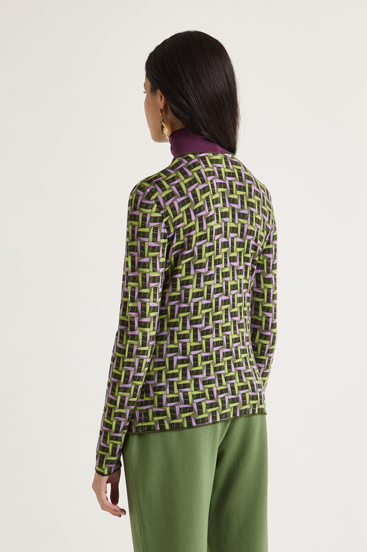 Maliparmi PRINTED KNIT CARDIGAN Green JN355178200