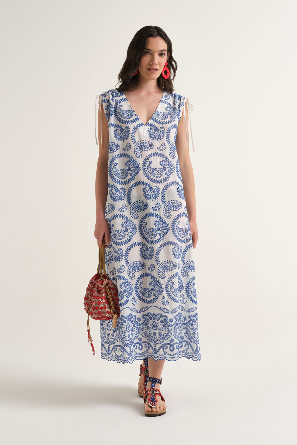 Malìparmi BRODERIE ANGLAISE DRESS Blue JF669315218