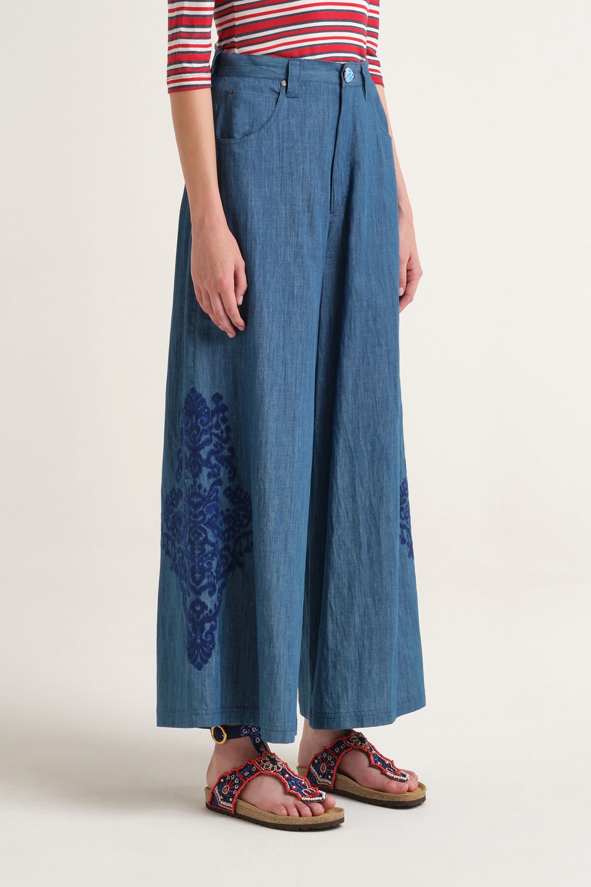 Malìparmi IKAT ON CTROUSERS Blue JH804010210 Malìparmi IKAT ON CTROUSERS Blue JH804010210