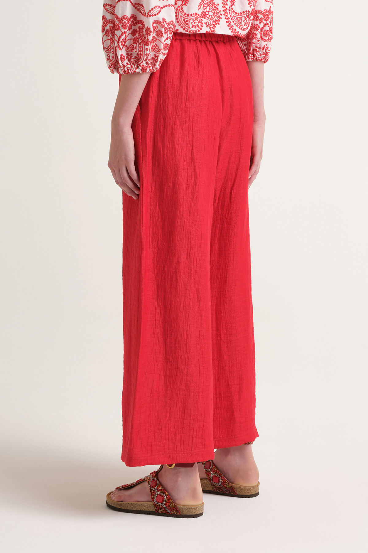 Malìparmi LINEN JACQUARD TROUSERS Coral JH805340102 Malìparmi LINEN JACQUARD TROUSERS Coral JH805340102