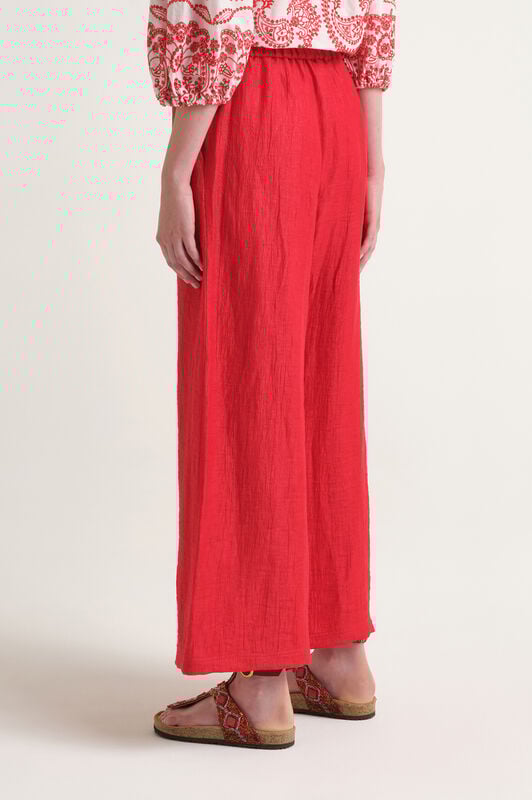 Malìparmi LINEN JACQUARD TROUSERS Coral JH805340102 Malìparmi LINEN JACQUARD TROUSERS Coral JH805340102