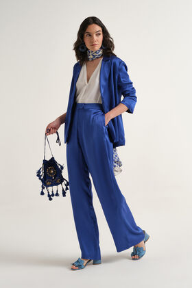 Malìparmi SHINY CADY TROUSERS Cobalt JH807550631