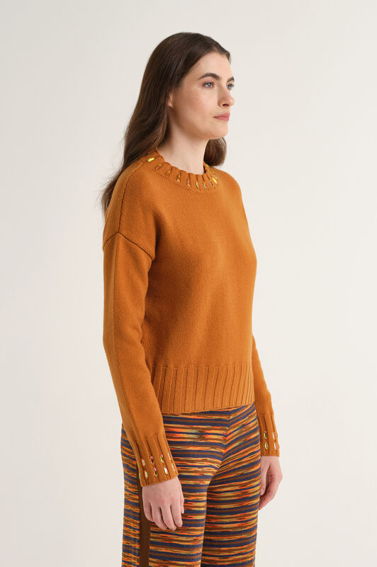 Maliparmi WOOL EMBROIDERY KNIT Umber JQ512875100 Maliparmi WOOL EMBROIDERY KNIT Umber JQ512875100