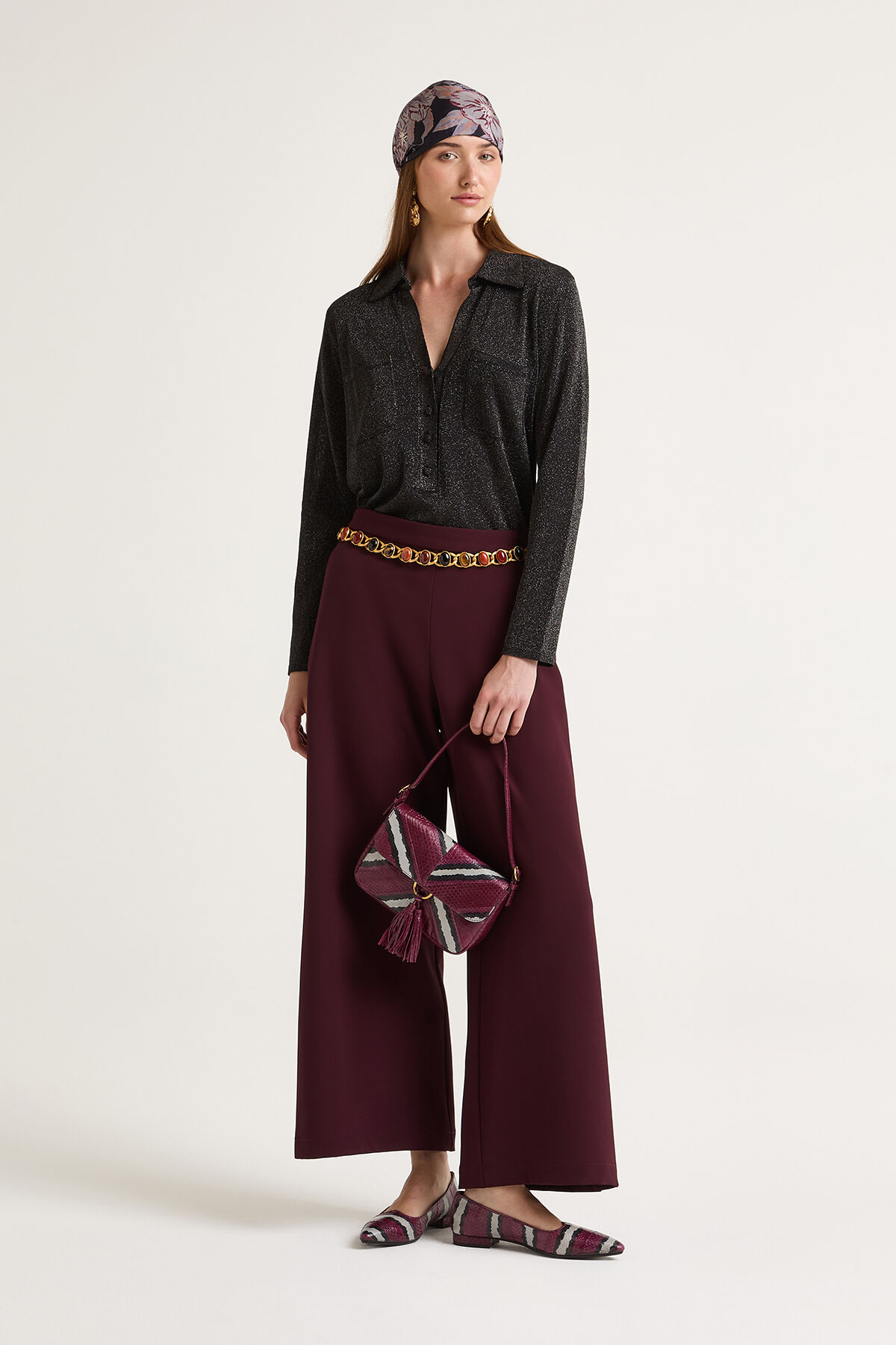 Maliparmi SHINY FLUID LUREX KNITWEAR Black JQ506078133