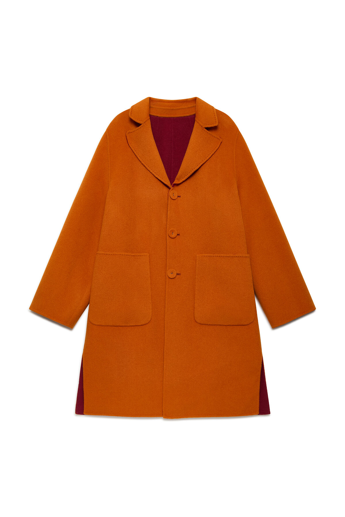 Maliparmi DOUBLE WOOL OVERCOAT Orange JB539020276