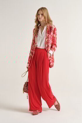 Malìparmi FLUID CREPE TROUSERS Coral JH806250672