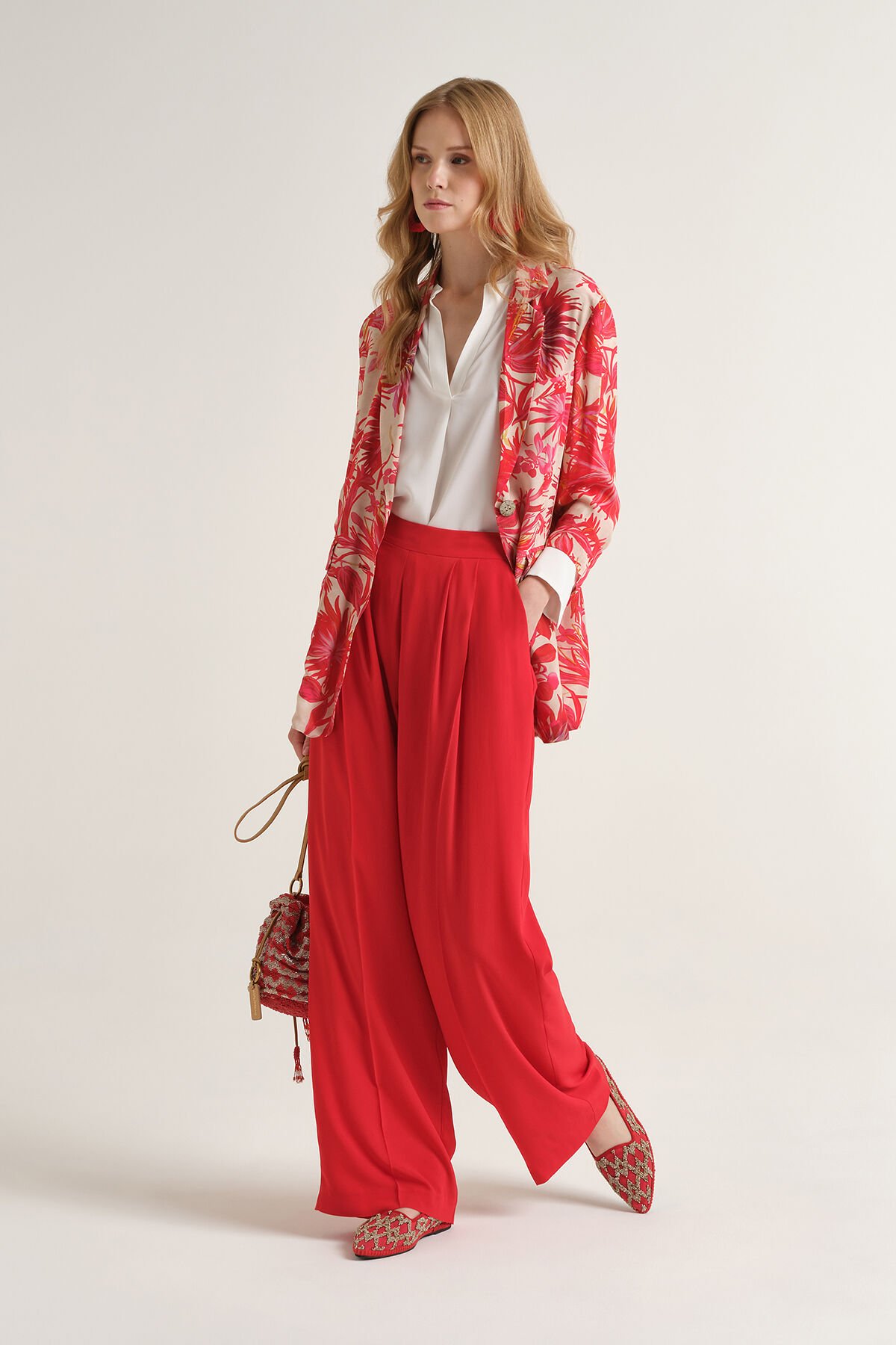 Malìparmi FLUID CREPE TROUSERS Coral JH806250672 Malìparmi FLUID CREPE TROUSERS Coral JH806250672