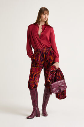 Maliparmi SILK SATIN SHIRT Bordeaux JM557131021