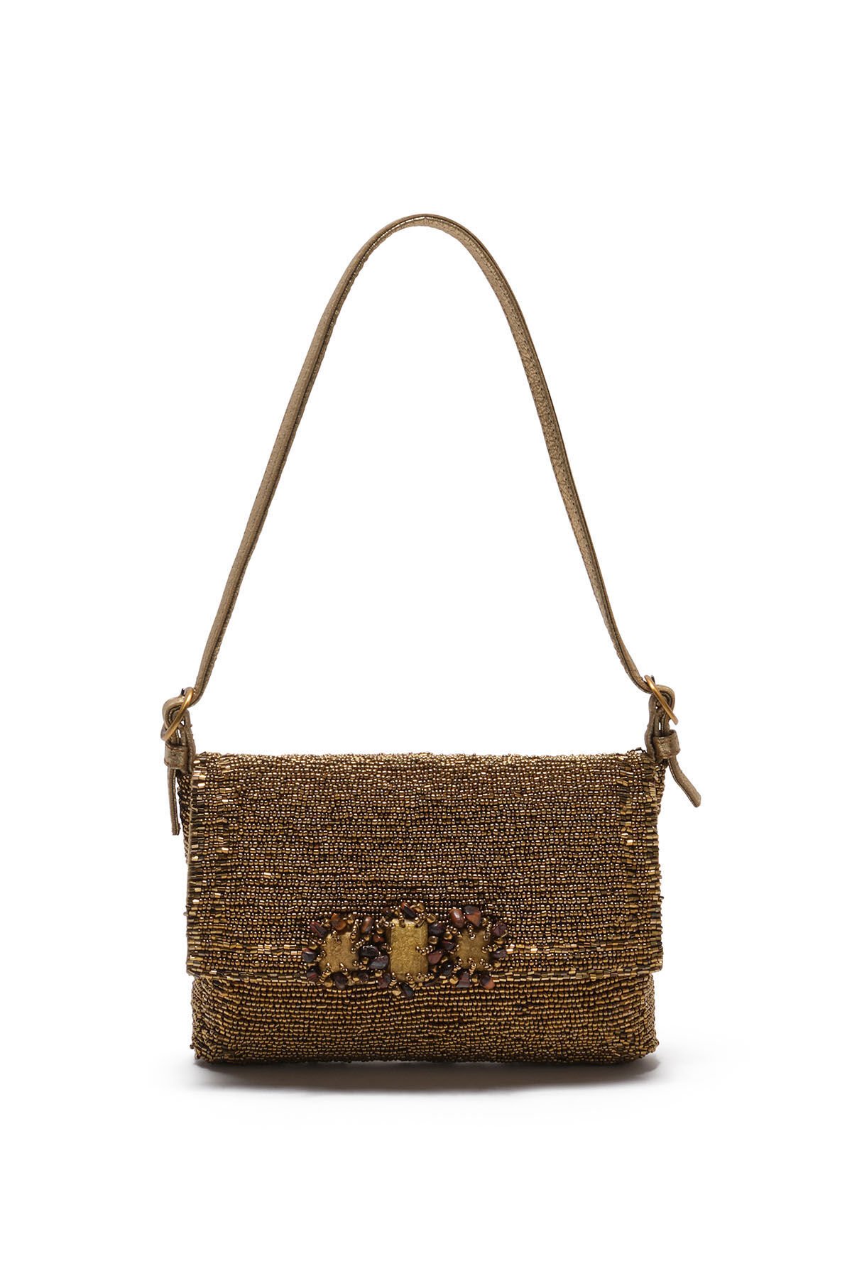 Malìparmi ICONIC BEADS KLEINE SCHULTERTASCHE Altgold BF000591242