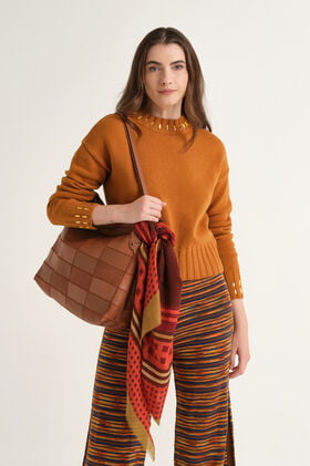 Maliparmi WOOL EMBROIDERY KNIT Umber JQ512875100 Maliparmi WOOL EMBROIDERY KNIT Umber JQ512875100