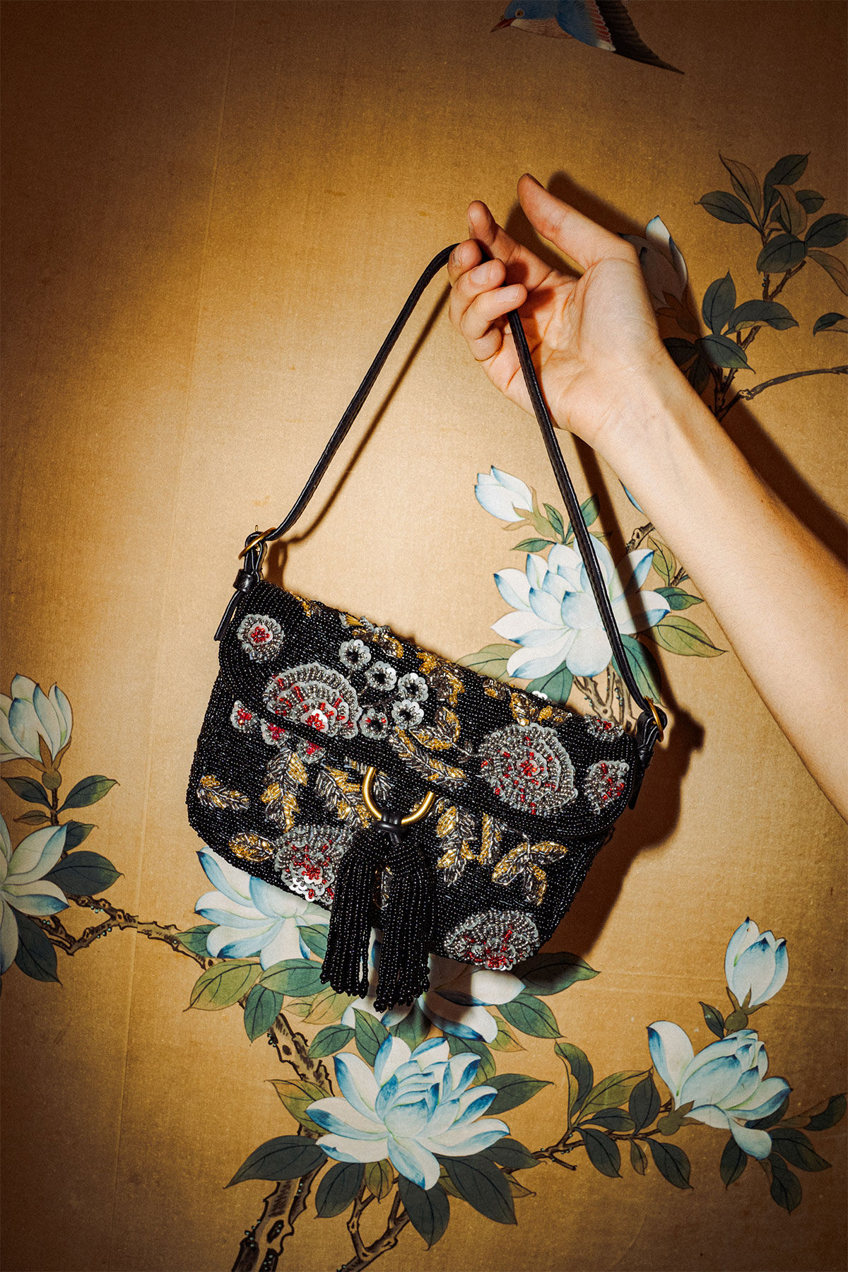 Maliparmi BORSA PICCOLA A SPALLA NOCTURNAL ROSE Nero BF001391245