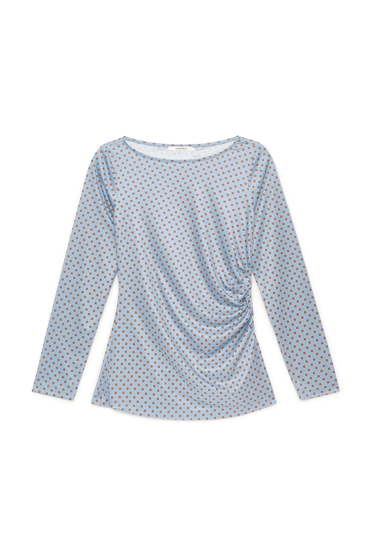 Maliparmi MICRO PRINT JERSEY T-SHIRT Light Blue JK030070654 Maliparmi MICRO PRINT JERSEY T-SHIRT Light Blue JK030070654