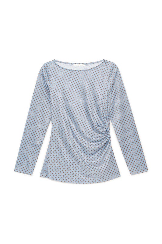 Maliparmi MICRO PRINT JERSEY T-SHIRT Light Blue JK030070654 Maliparmi MICRO PRINT JERSEY T-SHIRT Light Blue JK030070654