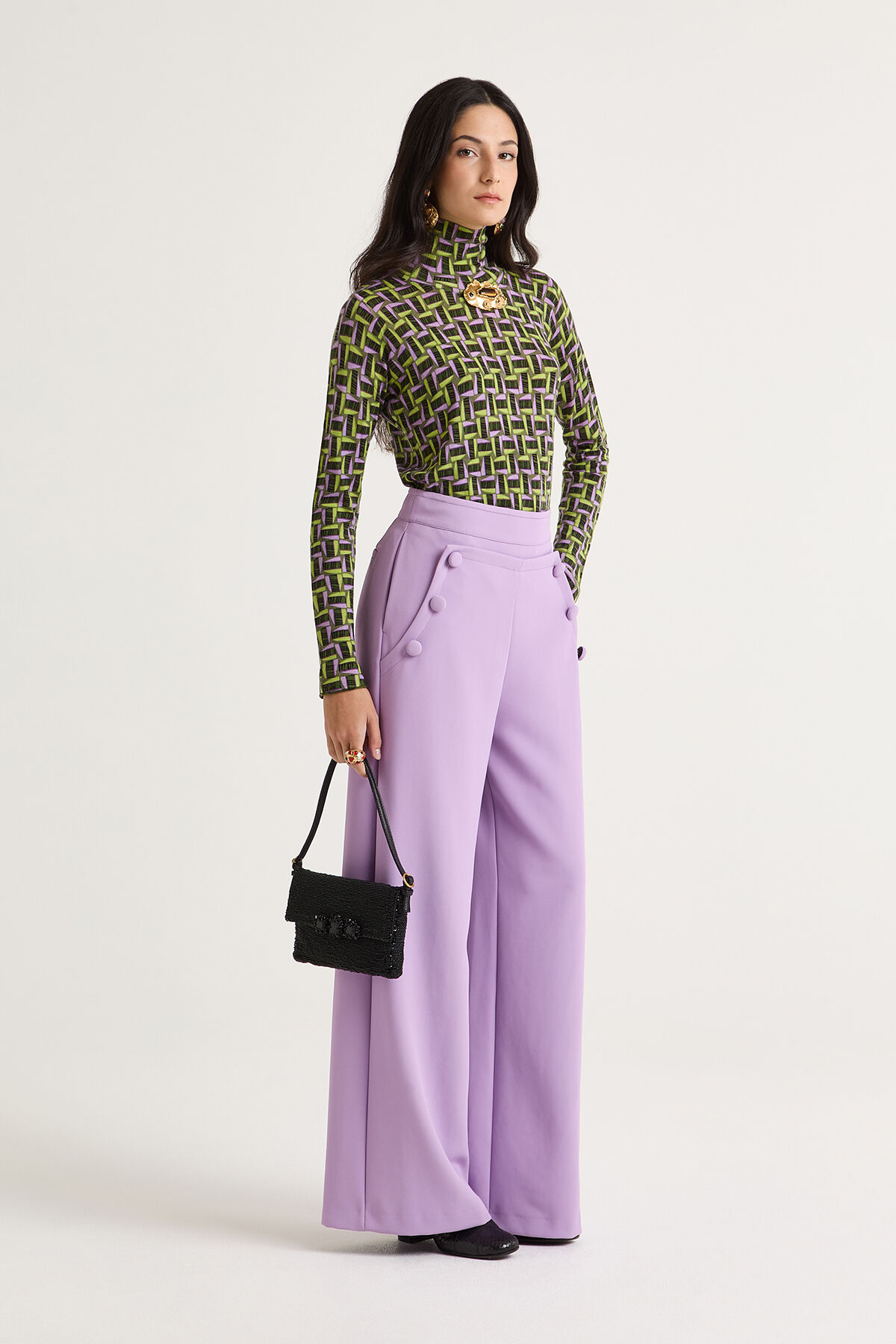 Maliparmi CADY TROUSERS Lilac JH803850658