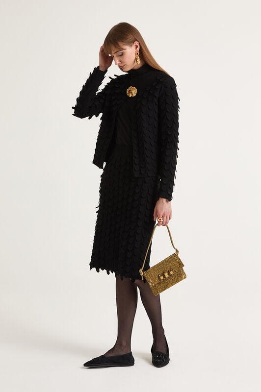 Maliparmi 3D STITCH CARDIGAN Black JN370178205