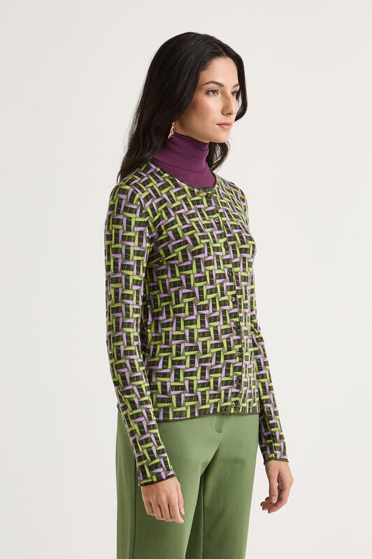 Maliparmi PRINTED KNIT CARDIGAN Green JN355178200