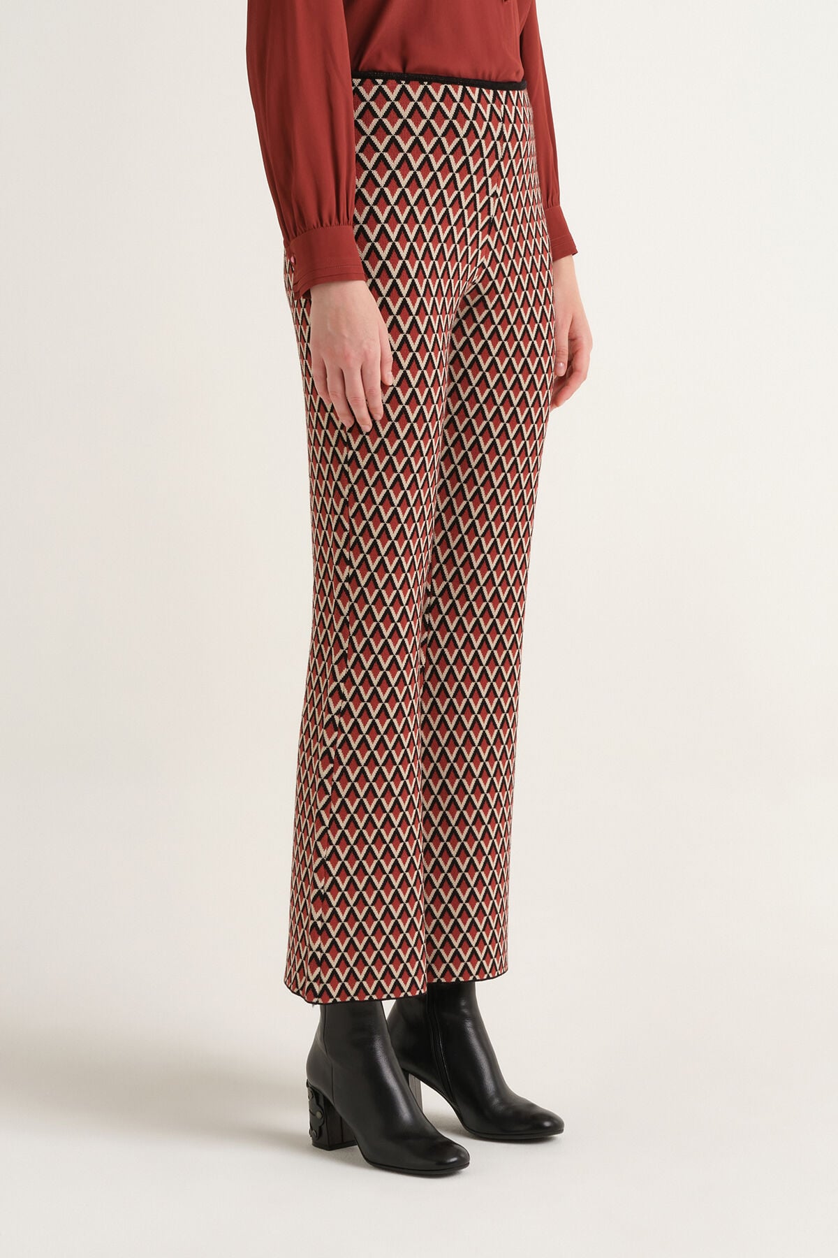 Maliparmi JACQUARD COMFORT TROUSER Brown JH809178219 Maliparmi JACQUARD COMFORT TROUSER Brown JH809178219