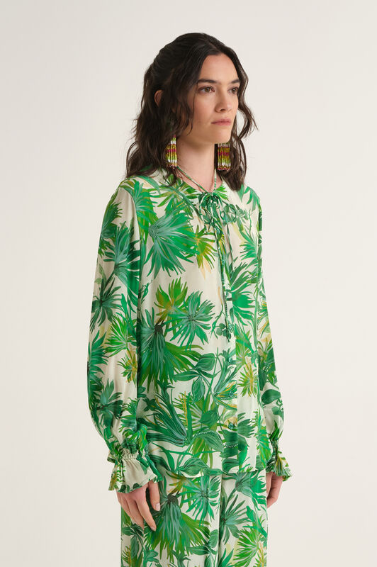 Malìparmi BOTANICAL JUNGLE SHIRT Green JM558350663