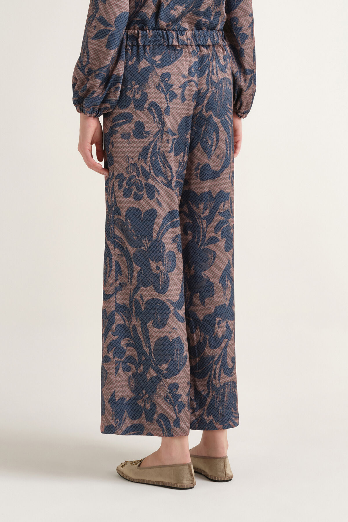 Maliparmi SWEET FOLIAGE TROUSER Blue JH805350688 Maliparmi SWEET FOLIAGE TROUSER Blue JH805350688