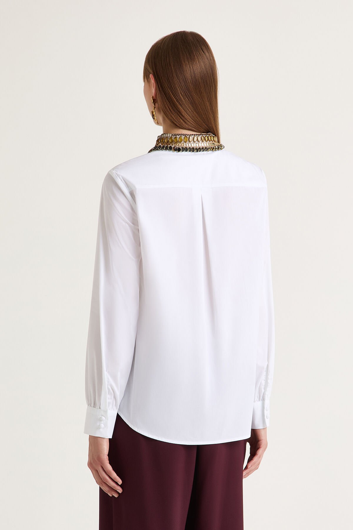 Maliparmi SPARKLE POPELINE SHIRT Optical White JM556415214 Maliparmi SPARKLE POPELINE SHIRT Optical White JM556415214