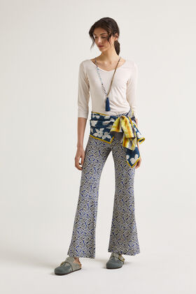 Maliparmi SUMMER CORAL TROUSERS Blue JH719570647