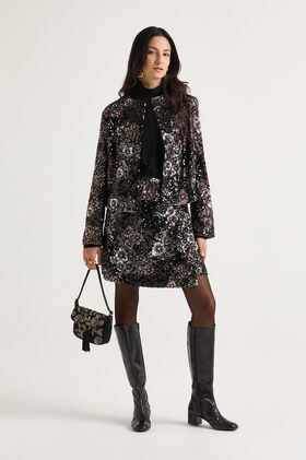 Maliparmi SPARKLING FLOWERS FALDA Negro JG665950656