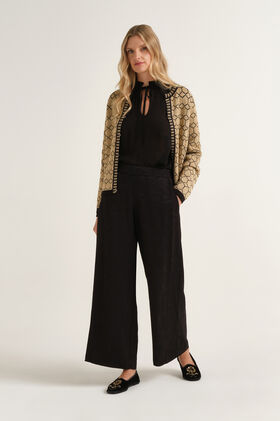 Maliparmi DAMASK JACQUARD TROUSER Black JH805350684