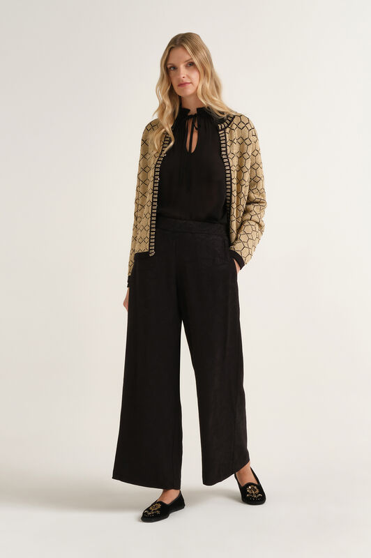 Maliparmi DAMASK JACQUARD TROUSER Black JH805350684