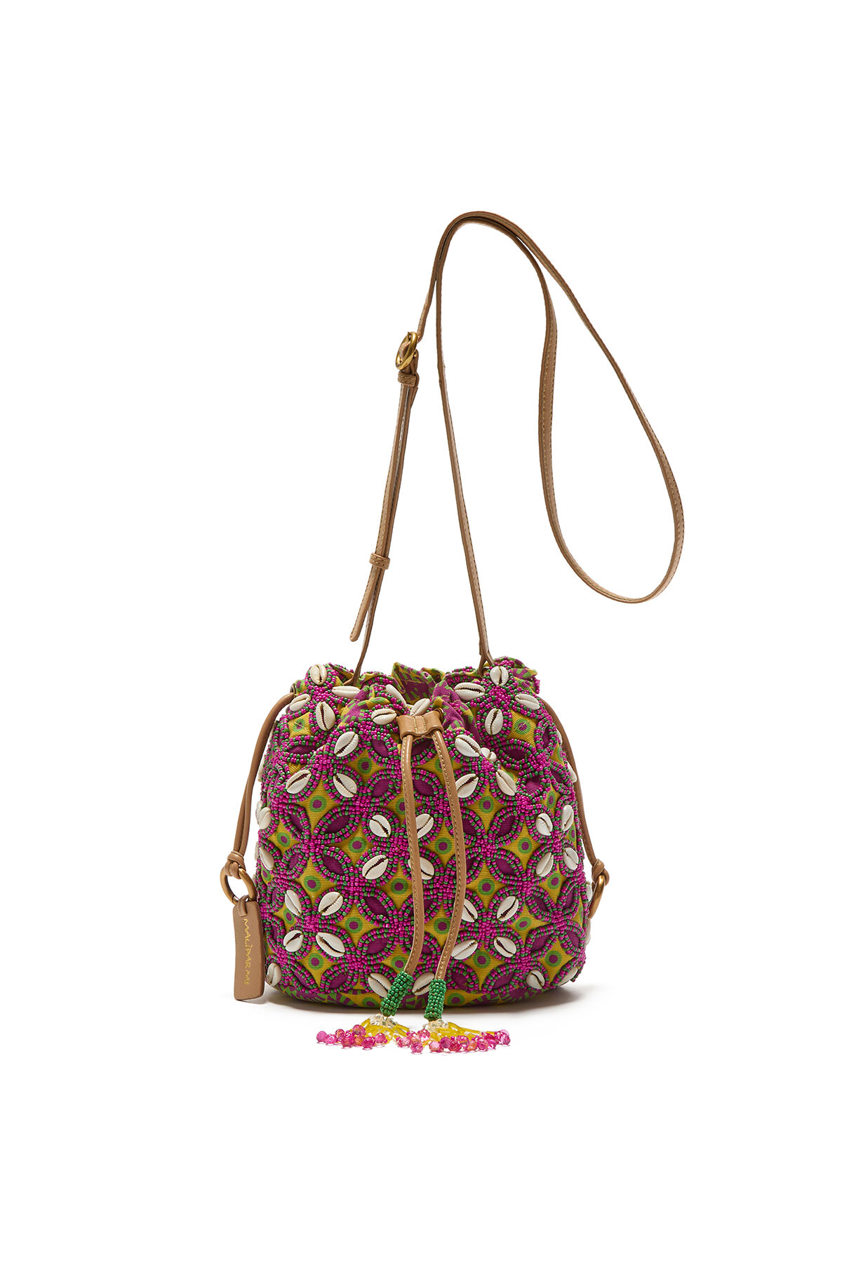 Malìparmi FLORAL SPIN BUCKET BAG Yellow BS007190217
