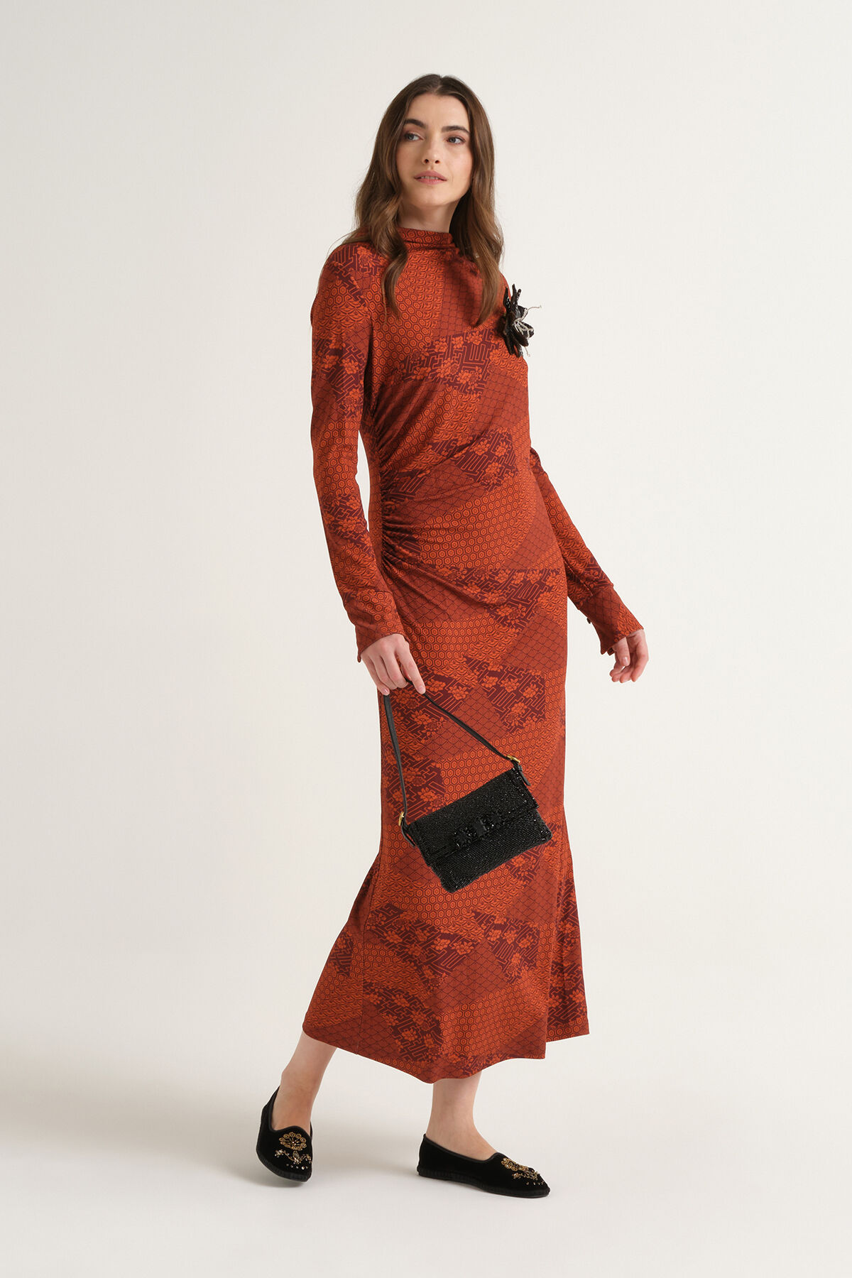Maliparmi MOSAIC KIMONO DRESS Red JF680870679 Maliparmi MOSAIC KIMONO DRESS Red JF680870679