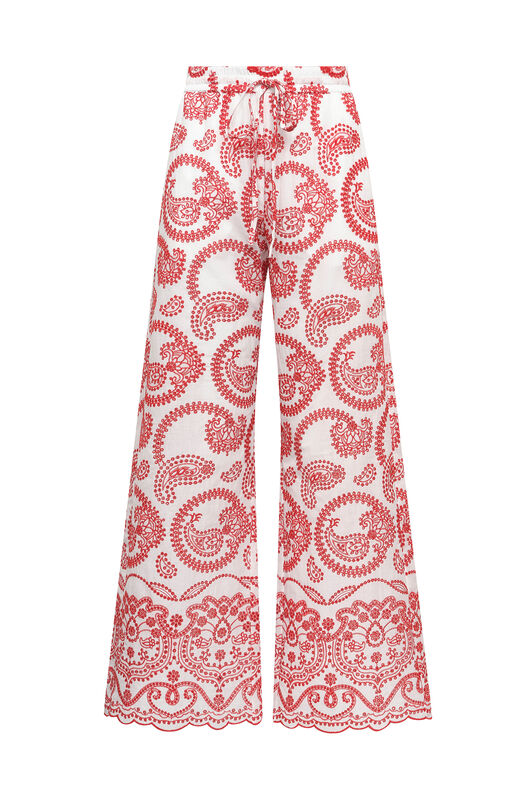 Malìparmi BRODERIE ANGLAISE TROUSERS Red JH807315218