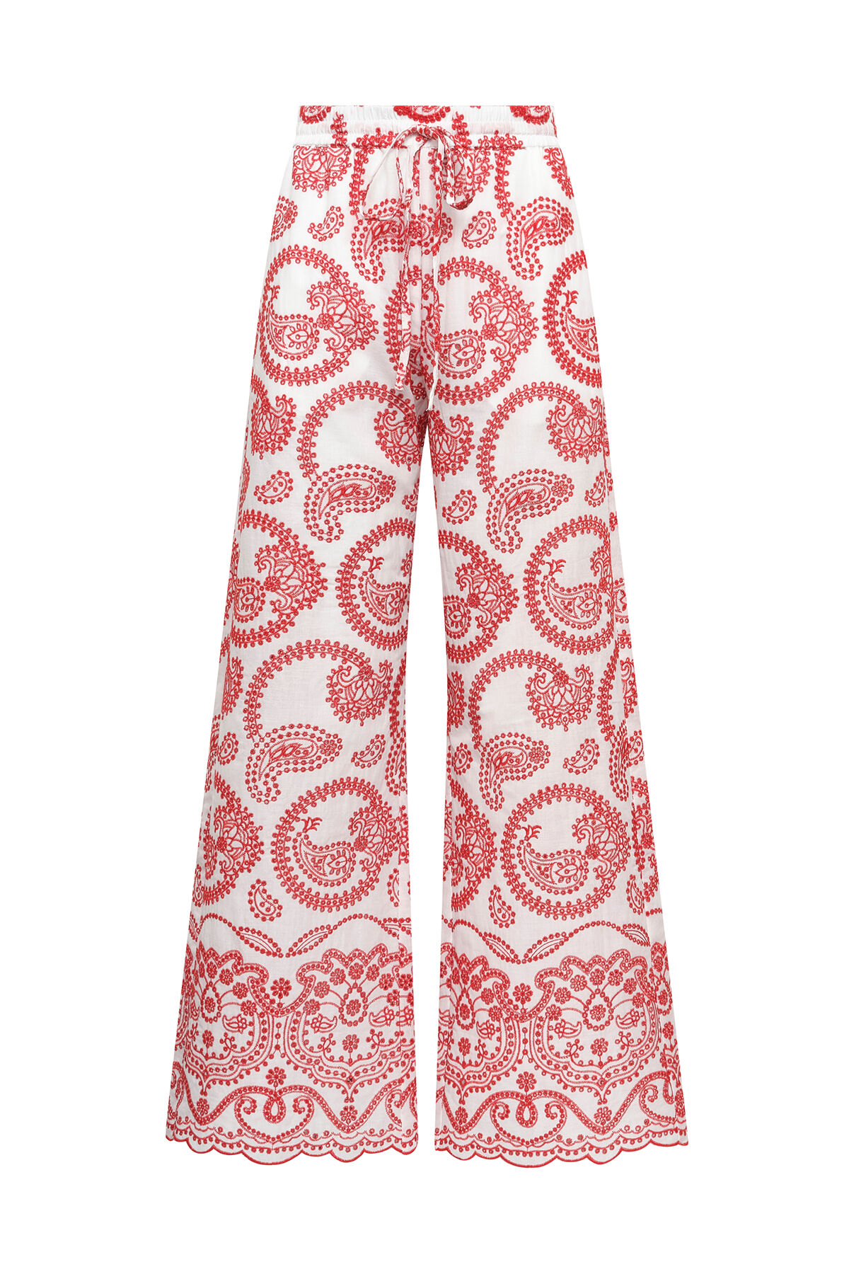 Malìparmi BRODERIE ANGLAISE TROUSERS Red JH807315218