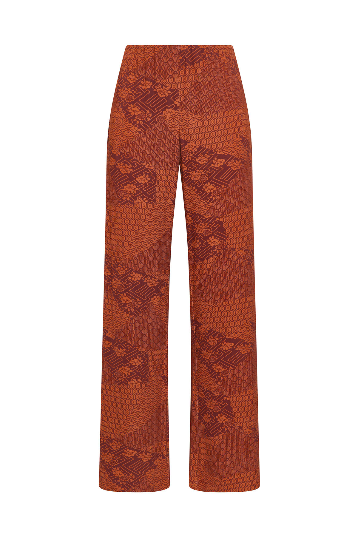 Maliparmi MOSAIC KIMONO TROUSER Red JH400970679 Maliparmi MOSAIC KIMONO TROUSER Red JH400970679
