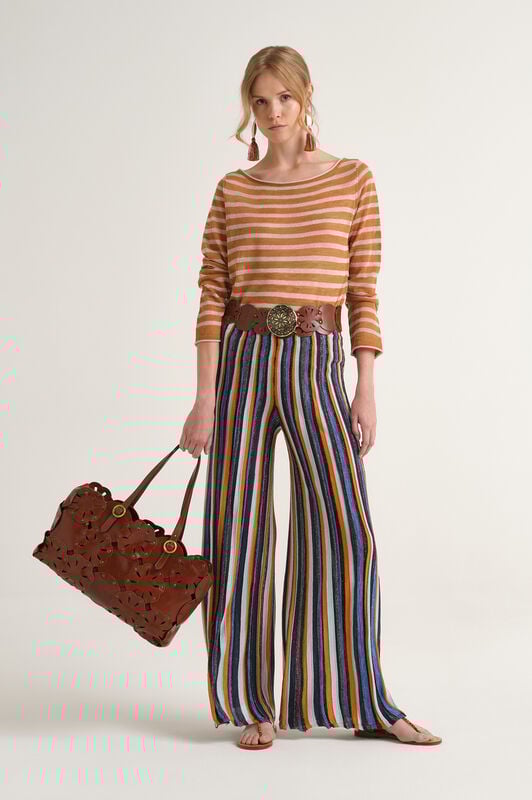 Malìparmi FLEXAGE STRIPES TROUSERS Light Blue JH807178211 Malìparmi FLEXAGE STRIPES TROUSERS Light Blue JH807178211