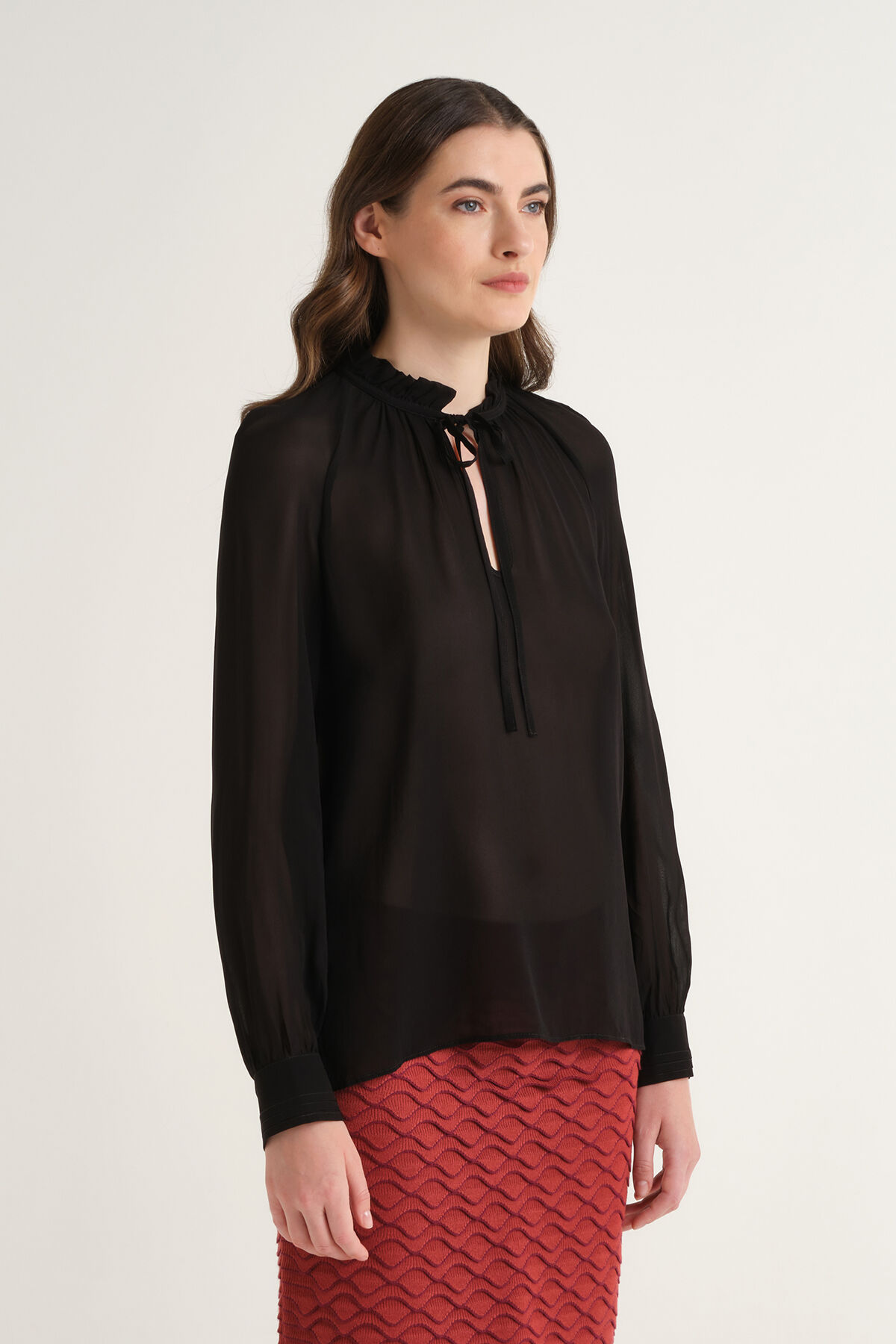 Maliparmi FLUID GEORGETTE SHIRT Black JM559750691 Maliparmi FLUID GEORGETTE SHIRT Black JM559750691