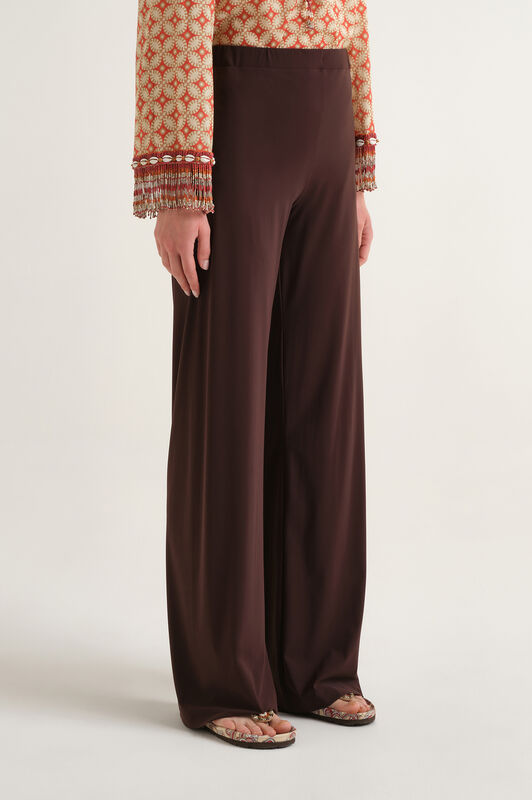 Malìparmi SOFT JERSEY TROUSERS Dark Brown JH753070210