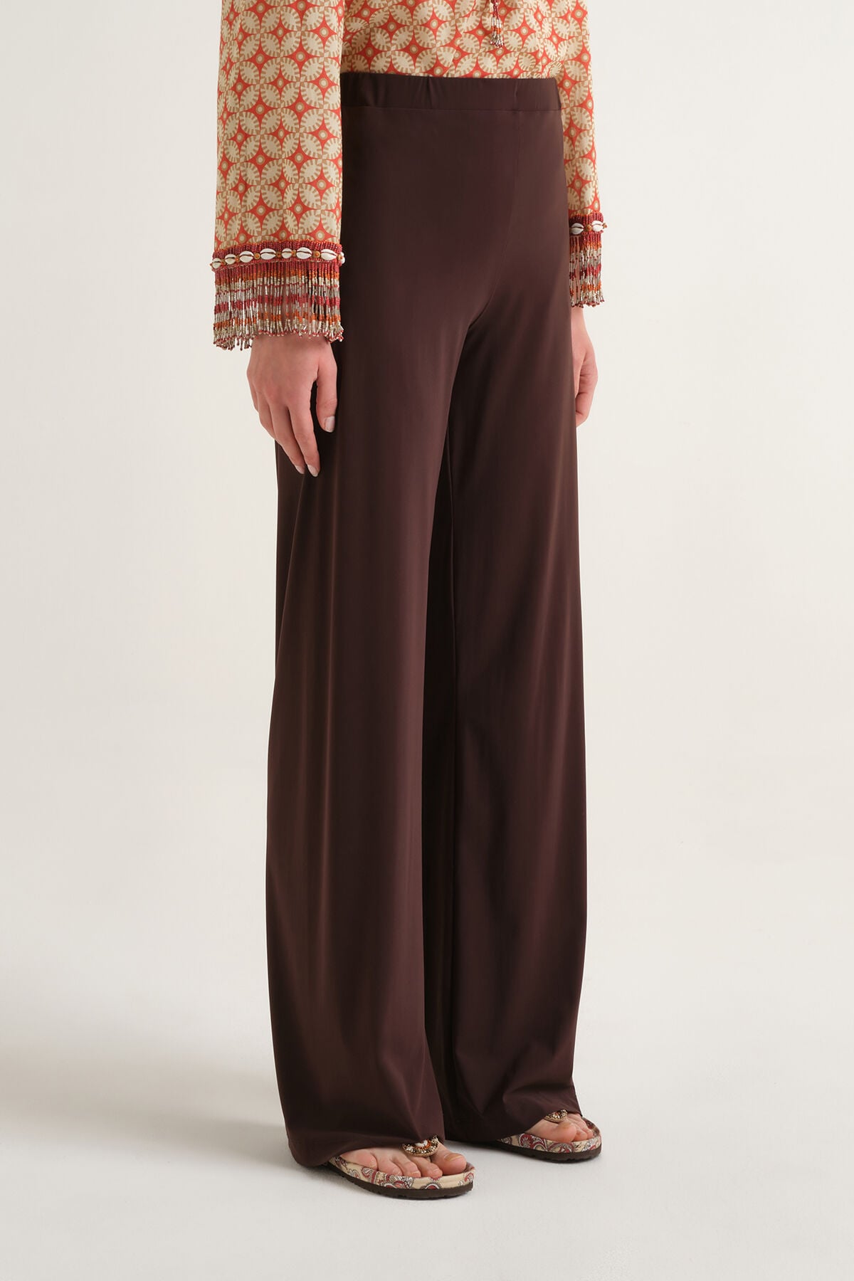 Malìparmi SOFT JERSEY TROUSERS Dark Brown JH753070210