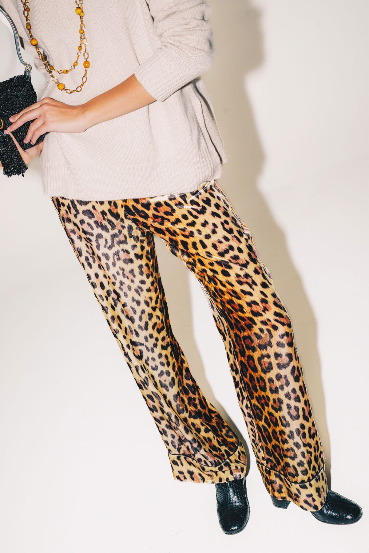 Maliparmi VELVET PRINTS TROUSERS Brown JH805260092