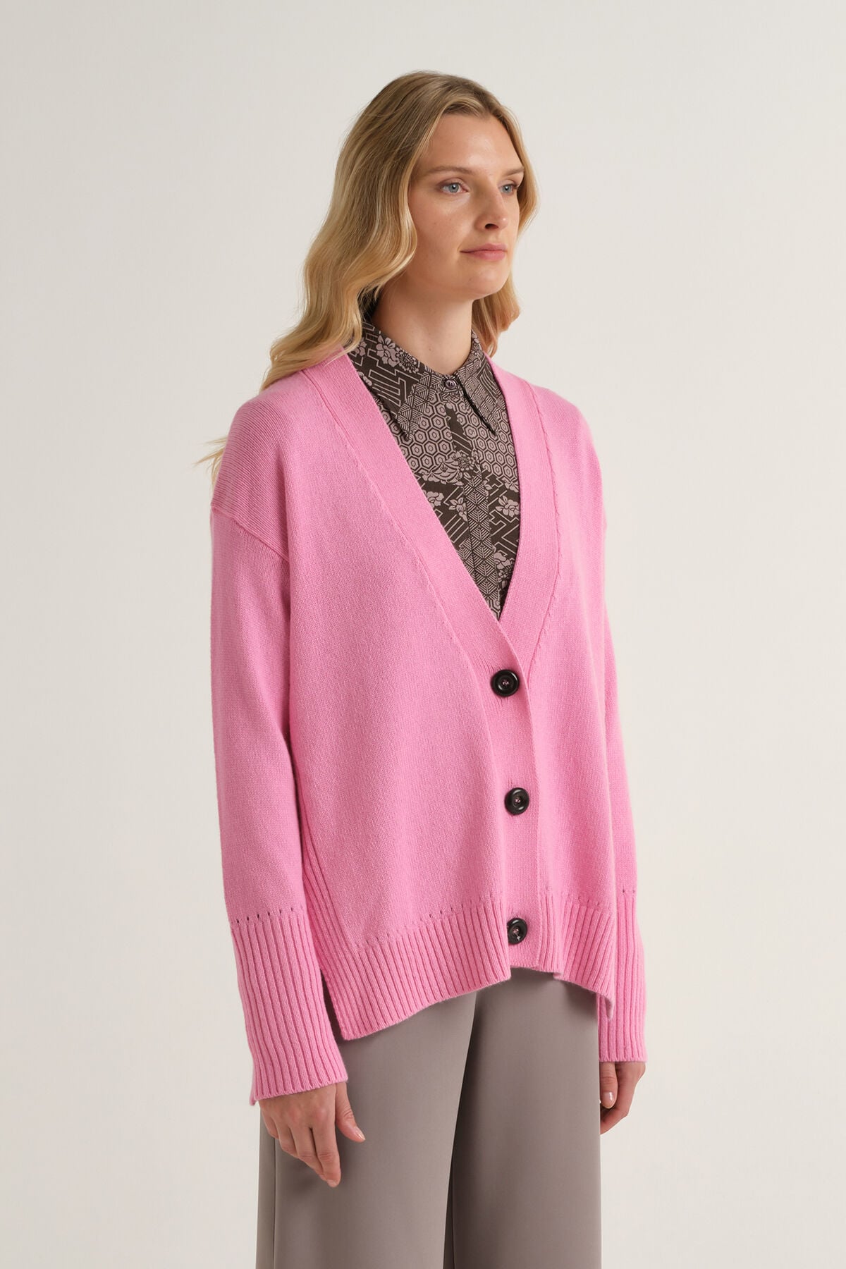 Maliparmi CARDIGAN CASHMERE MERINOS Rosa Peonia JN371674315 Maliparmi CARDIGAN CASHMERE MERINOS Rosa Peonia JN371674315